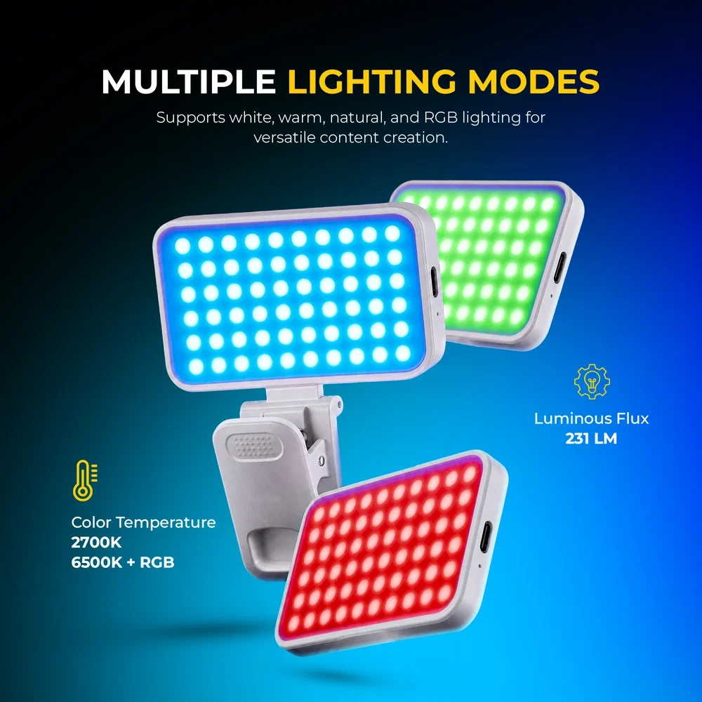 DigiTek Portable RGB LED Video Light With Built In Battery (D3W RGB) view 5
